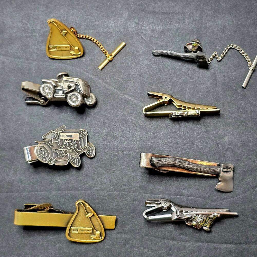 Craftsman Sears Tie Clips Tacks Lot of 8 Lawn Mower Garden Tool Vintage 1960s